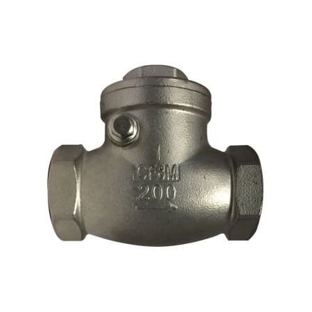 Swing Check Valve, 1 Nominal, 200 Psi, CF8CF8M 316 Stainless Steel Body, CF8CF8M 316 Stainless St